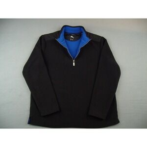 Tommy Bahama Pullover Men Medium Black Fleece Heavy weight Quarter Zip